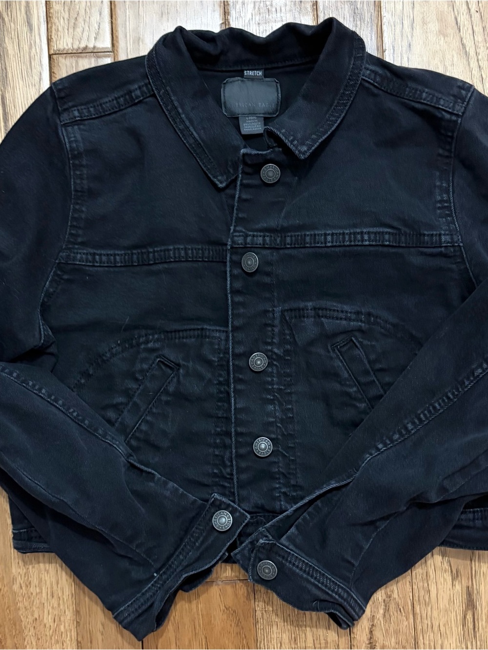American Eagle Outfitters Black Stretch Denim Jacket